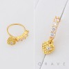MULTI CZ DANGLING HEART 316L SURGICAL STEEL NOSE HOOP NOSE RING